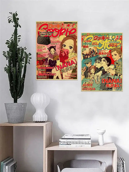 Retro pink nana anime kraft poster bedroom wall decor