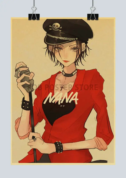 Vintage nana anime poster set kraft paper bedroom wall art