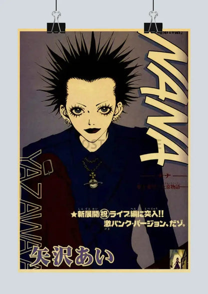 Vintage nana anime poster set kraft paper bedroom wall art