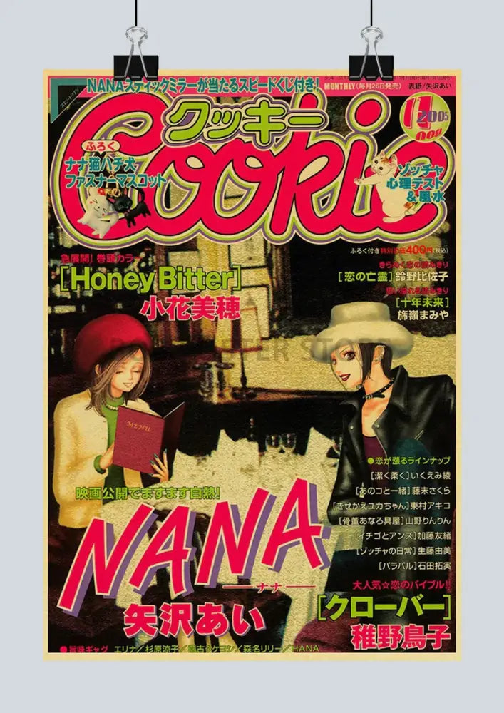 Vintage nana anime poster set kraft paper bedroom wall art