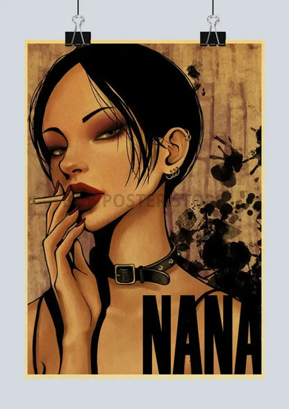 Vintage nana anime poster set kraft paper bedroom wall art