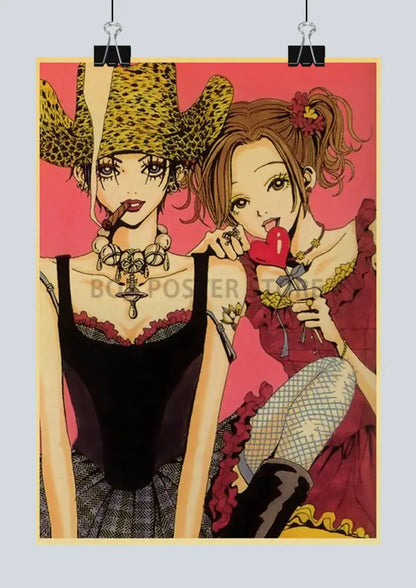Retro orange japan anime nana poster set bedroom wall decor