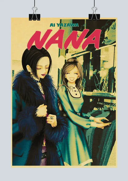 Retro kraft paper nana anime poster bedroom wall decor