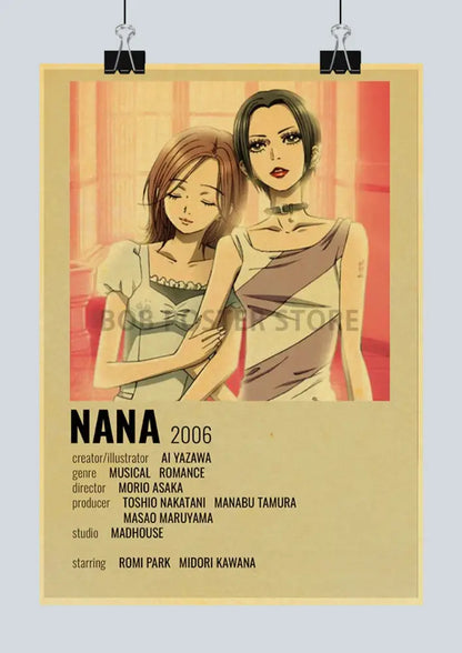 Retro kraft paper nana japan anime poster bedroom wall decor