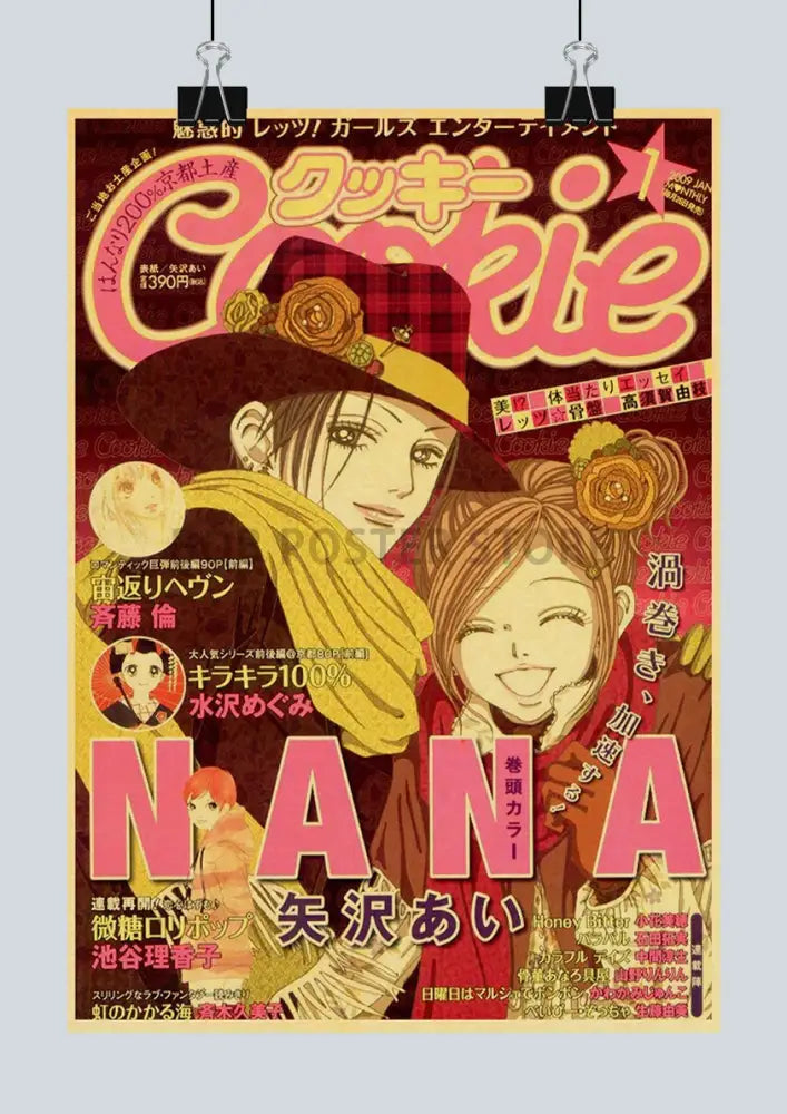Retro nana anime kraft paper sticker bedroom wall art