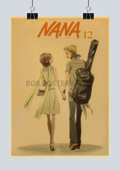 Nana anime retro poster yellow & blue bedroom nostalgic wall decor