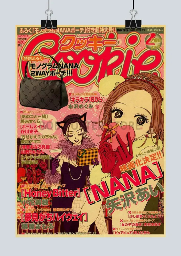 Nana anime retro poster set punk bedroom wall decor