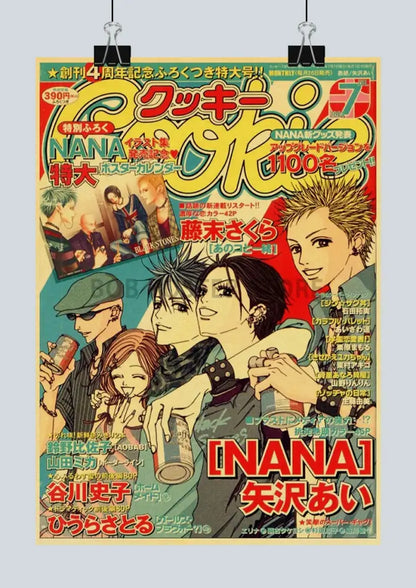 Nana anime retro poster set bedroom vintage wall art