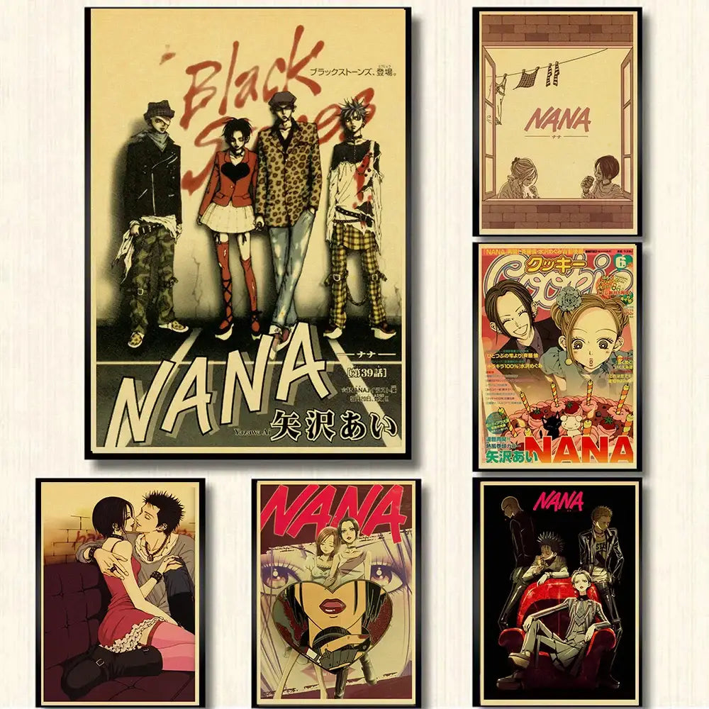 Nana anime retro kraft paper poster bedroom wall decor