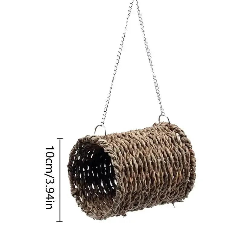 Rustic handwoven natural grass bird cage outdoor garden decor