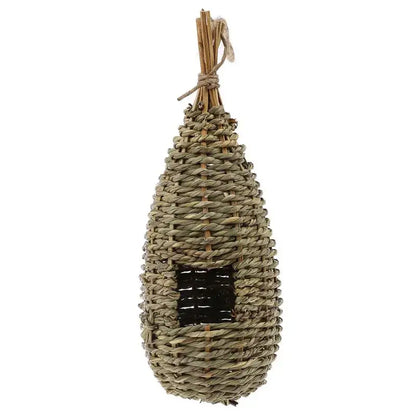 Rustic handwoven natural grass bird cage outdoor garden decor