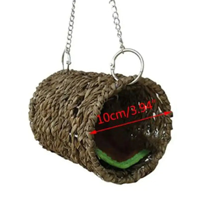 Handwoven natural grass parrot nest outdoor garden bird cage