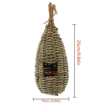 Handwoven natural grass parrot nest outdoor garden bird cage