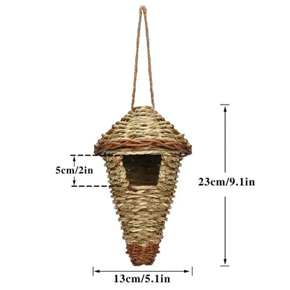 Handwoven natural grass parrot nest outdoor garden bird cage