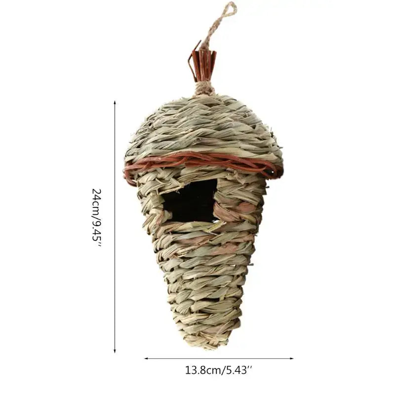 Handwoven natural grass parrot nest outdoor garden bird cage