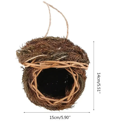 Handwoven natural grass parrot nest outdoor garden bird cage