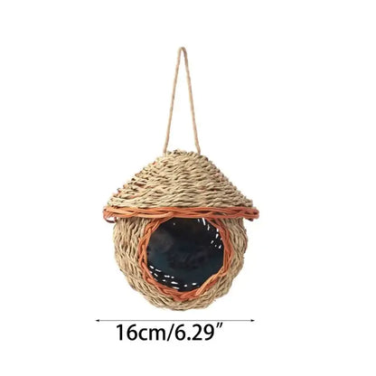 Handwoven natural grass parrot nest outdoor garden bird cage