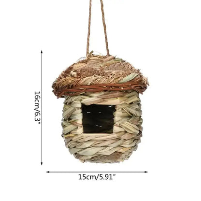 Handwoven natural grass parrot nest outdoor garden bird cage