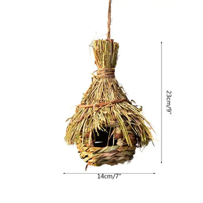 Handwoven natural grass parrot nest outdoor garden bird cage