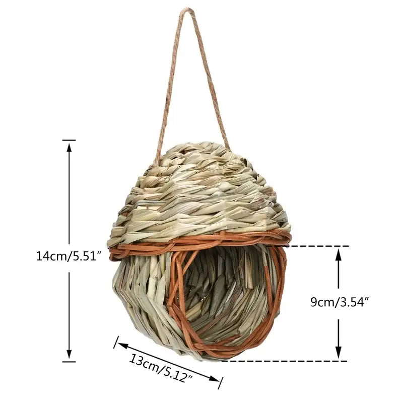 Handwoven natural grass parrot nest outdoor garden bird cage