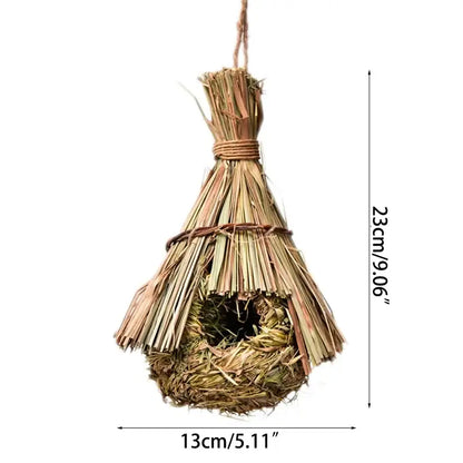 Handwoven natural grass parrot nest outdoor garden bird cage