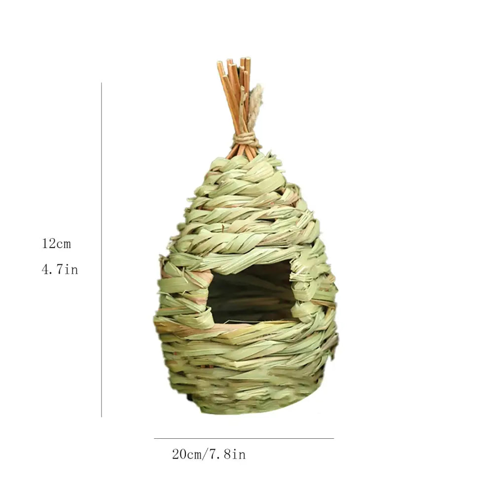Rustic woven natural grass bird house outdoor decor garden nest