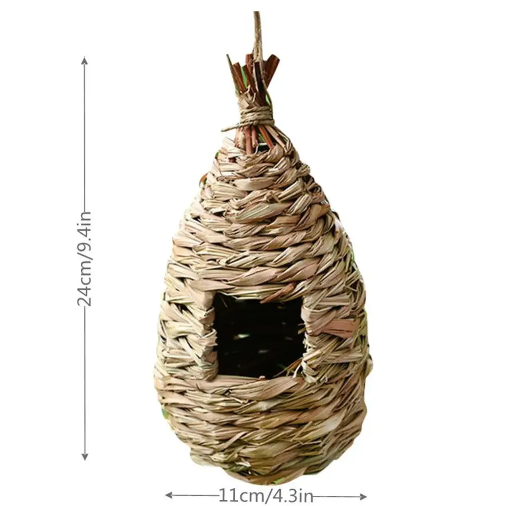 Rustic woven natural grass bird house outdoor decor garden nest