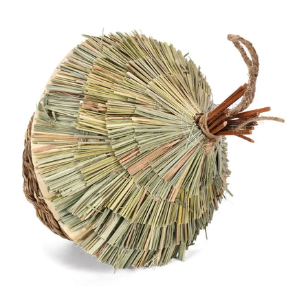 Rustic woven natural grass bird house outdoor decor garden nest