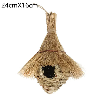 Rustic woven natural grass bird house outdoor decor garden nest