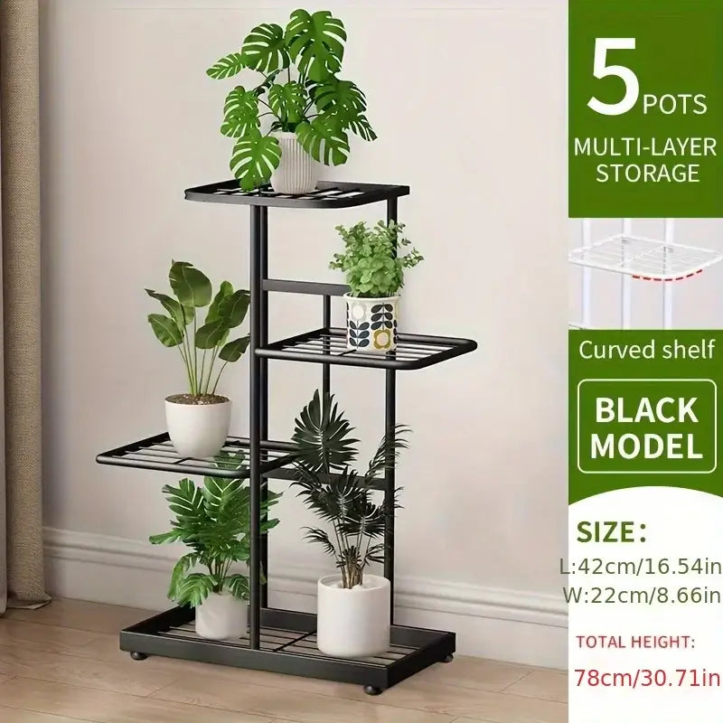 White tiered iron plant stand living room multi layer shelf