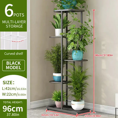 White tiered iron plant stand living room multi layer shelf