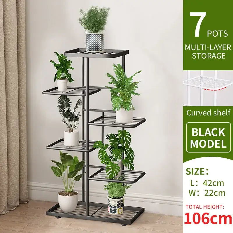 White tiered iron plant stand living room multi layer shelf