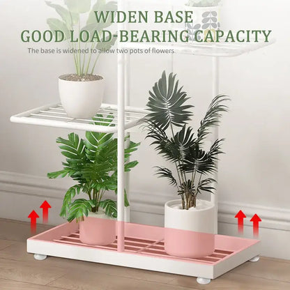 White tiered iron plant stand living room multi layer shelf