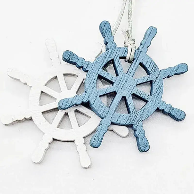 Nautical theme beige & navy blue fishing net wall decor living room