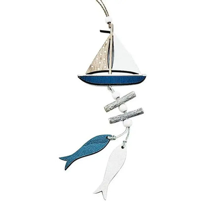 Nautical theme beige & navy blue fishing net wall decor living room