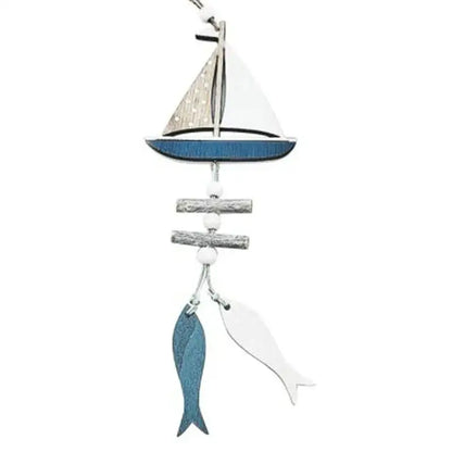 Nautical theme beige & navy blue fishing net wall decor living room