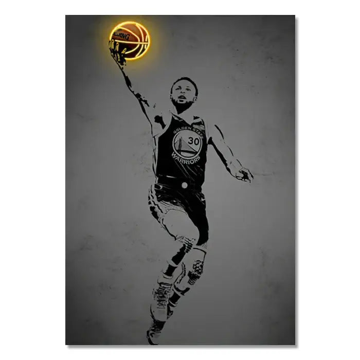 Modern ronaldo soccer stars neon wall art bedroom decor