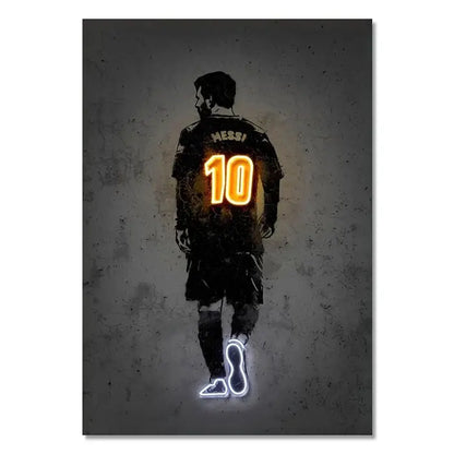 Neon football player sports stars wall art bedroom decor