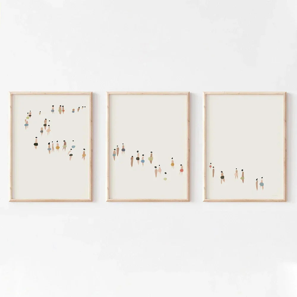DecorBites™ Neutral Canvas Triptych Wall Art Set