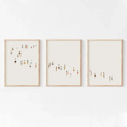 DecorBites™ Neutral Canvas Triptych Wall Art Set