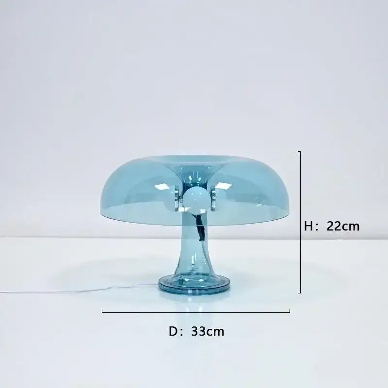 Modern glossy black led mushroom table lamp for bedroom bedside