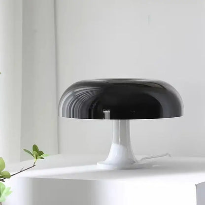 Modern glossy black led mushroom table lamp for bedroom bedside