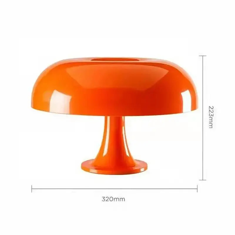 Modern glossy black led mushroom table lamp for bedroom bedside