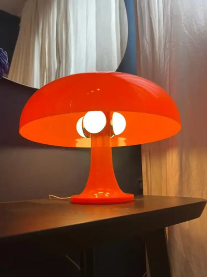 Modern glossy black led mushroom table lamp for bedroom bedside