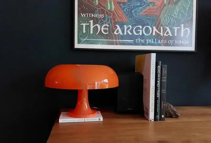 Modern glossy black led mushroom table lamp for bedroom bedside