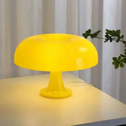 Modern glossy black led mushroom table lamp for bedroom bedside