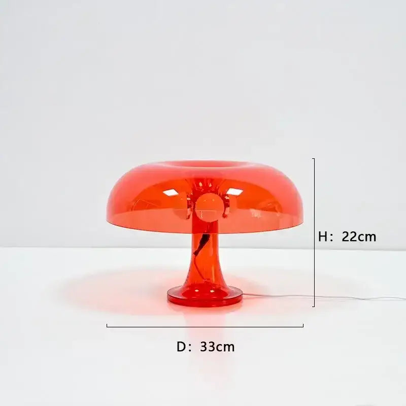 Modern glossy black led mushroom table lamp for bedroom bedside