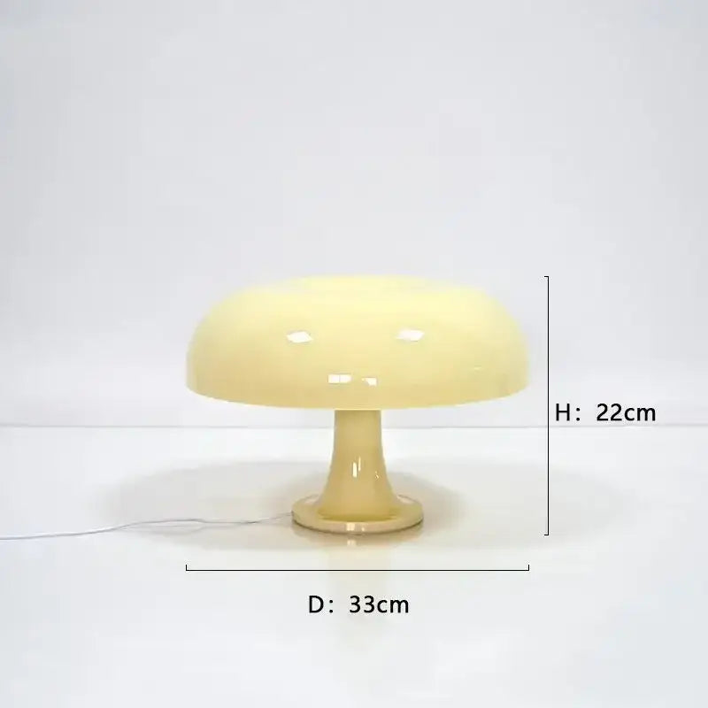 Modern glossy black led mushroom table lamp for bedroom bedside