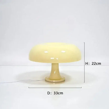 Modern glossy black led mushroom table lamp for bedroom bedside