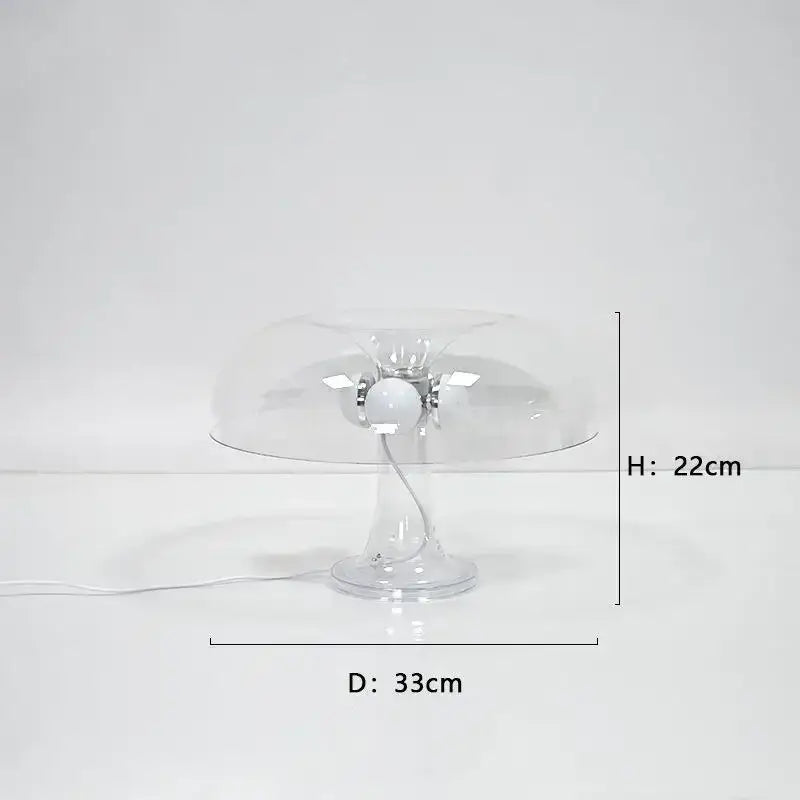 Modern glossy black led mushroom table lamp for bedroom bedside
